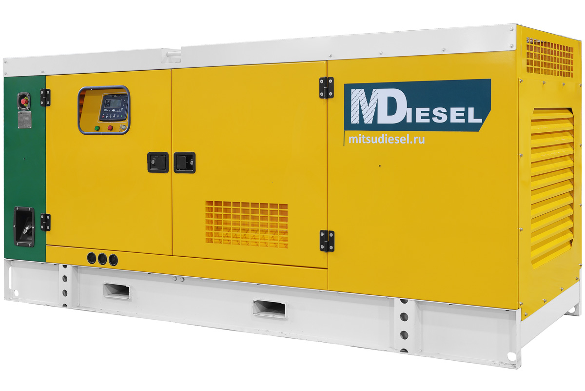 Резервный дизельный генератор в кожухе 150 кВт Mdiesel MD 210 MSA-400 ST -  гарантия 2 года, бюджетный, надёжный, производство Китай, самый недорогой,  купить со склада в Москве с доставкой по России, странам